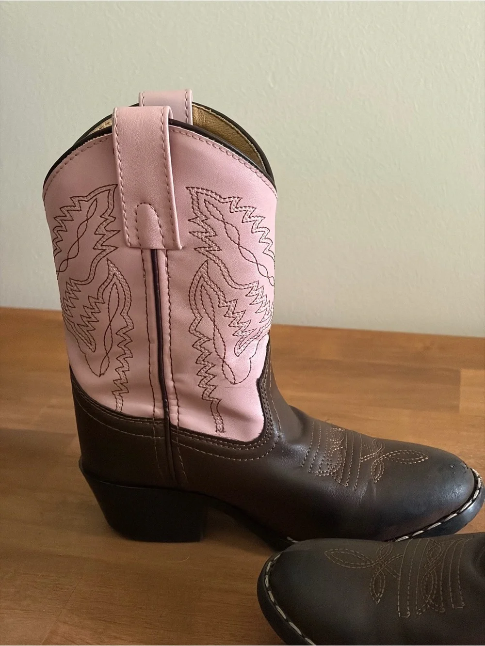 Smoky Mountain Brown & Pink Kids Girls Cowboy Western Boots Size 11
